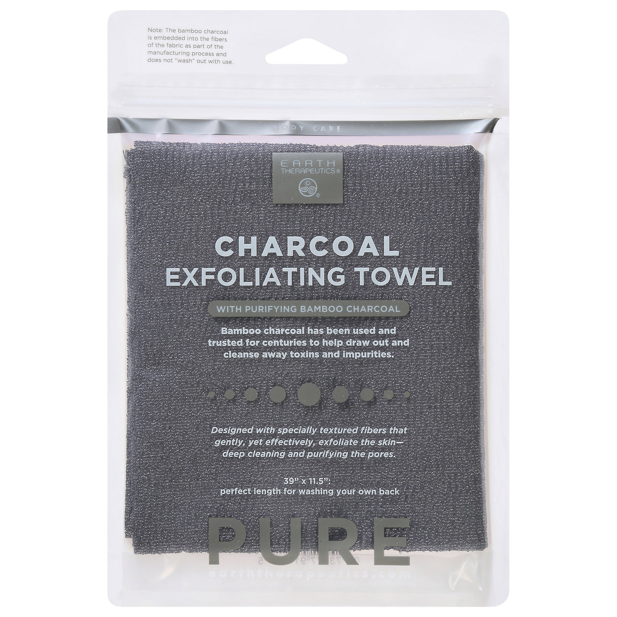 Earth Therapeutics Hydro Towel Purify Charcoal Towel - 0.6 Oz - Cozy Farm