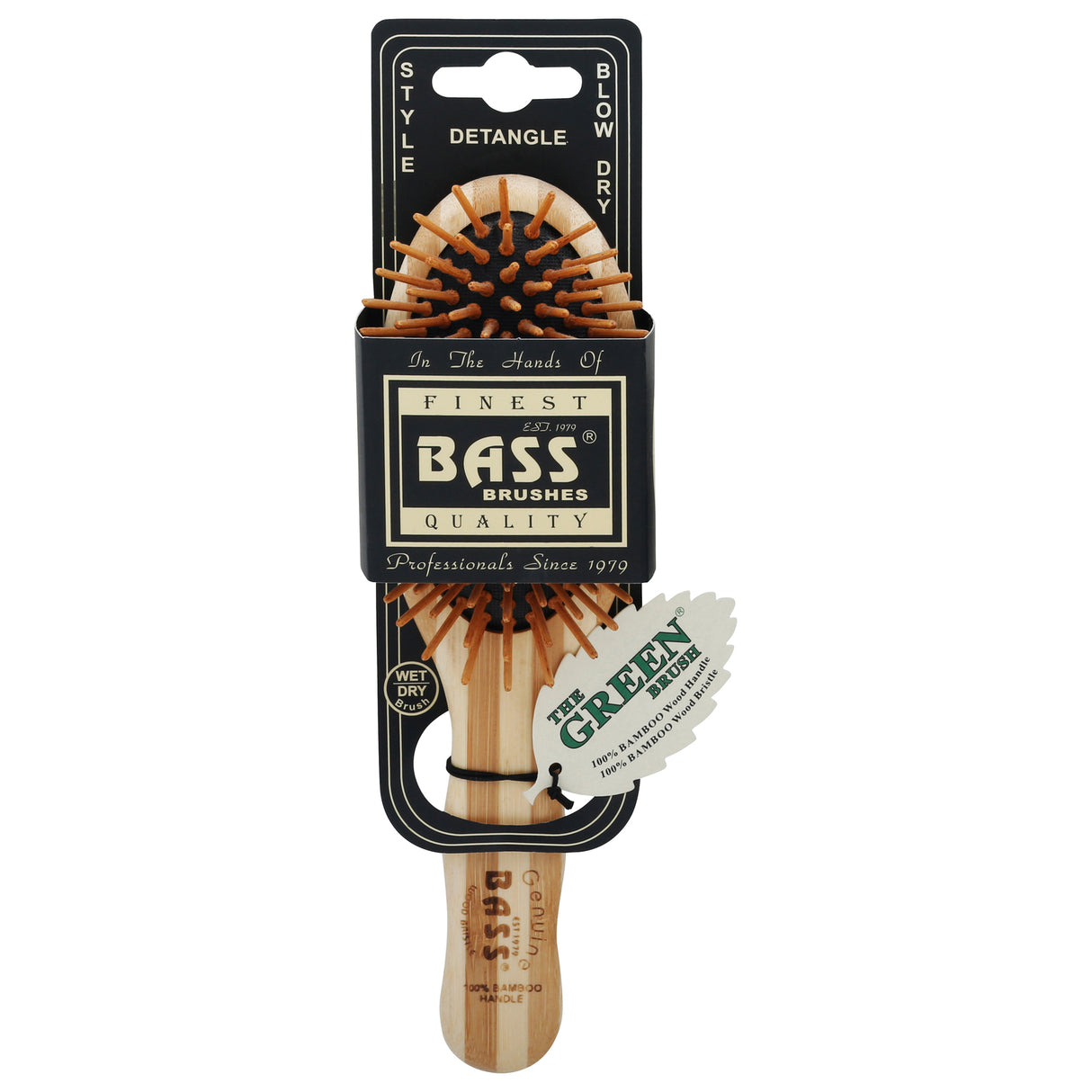 Bamboo Bass Electric Brush with Angled Sm Wood Bristles - Cozy Farm