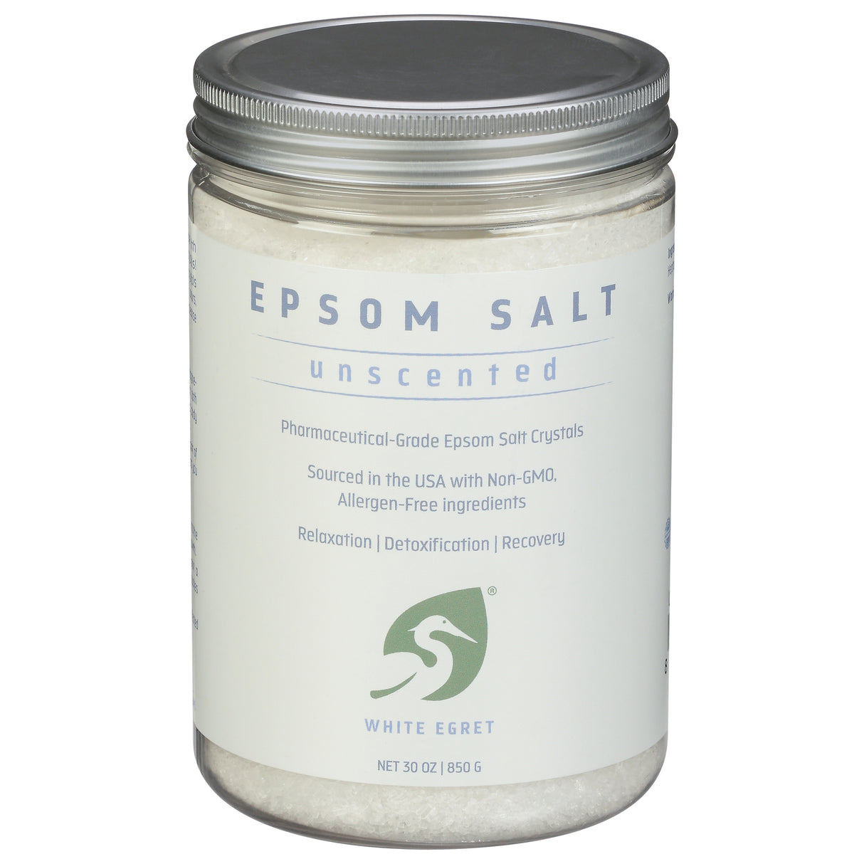 White Egret Unscented Epsom Salt, 30 Oz - Cozy Farm
