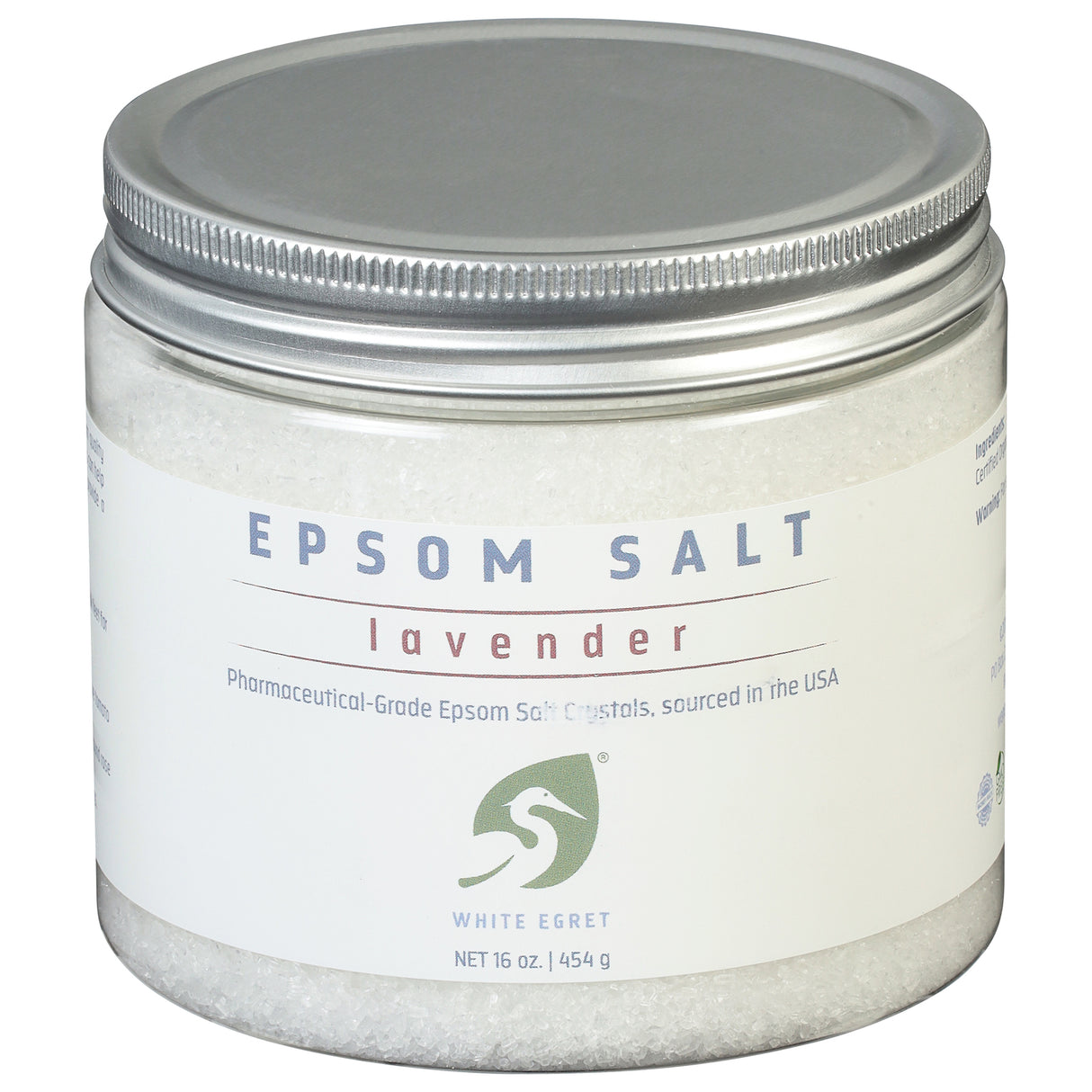 White Egret Lavender Epsom Salt, 16 Oz - Cozy Farm