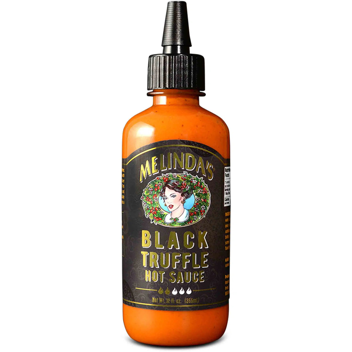 Melinda's Sauce: Black Truffle Hot (6 Pack of 12oz Bottles) - Cozy Farm
