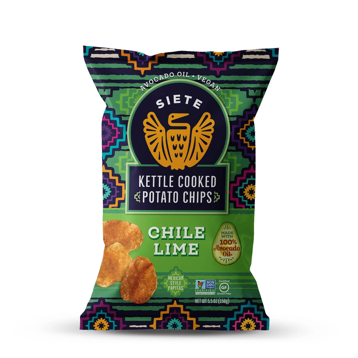 Siete Family Size Kettle Chips Tortilla Chips, Chile Lime - Cozy Farm