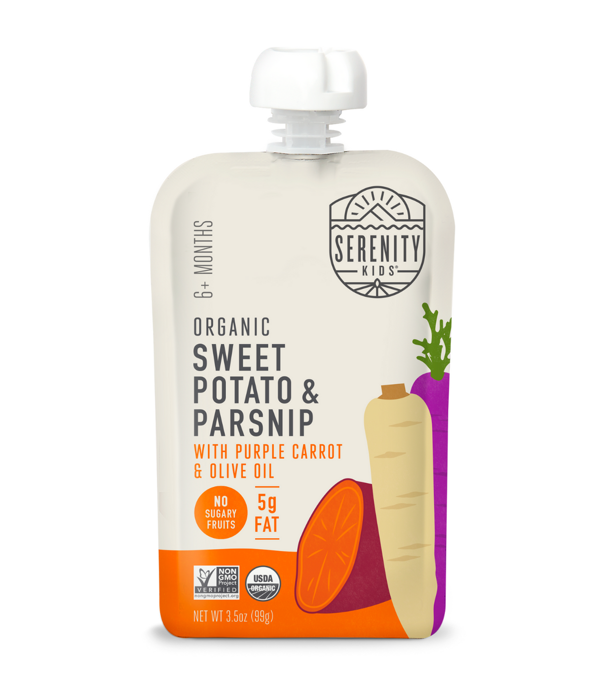 Serenity Kids Sweet Potato & Parsnip Puree 3.5 Oz, Pack of 6 - Cozy Farm