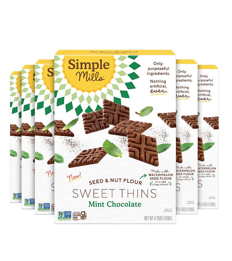 Simple Mills Sweet Thins Chocolate Mint, 4.25 Oz (Pack of 6) - Cozy Farm 