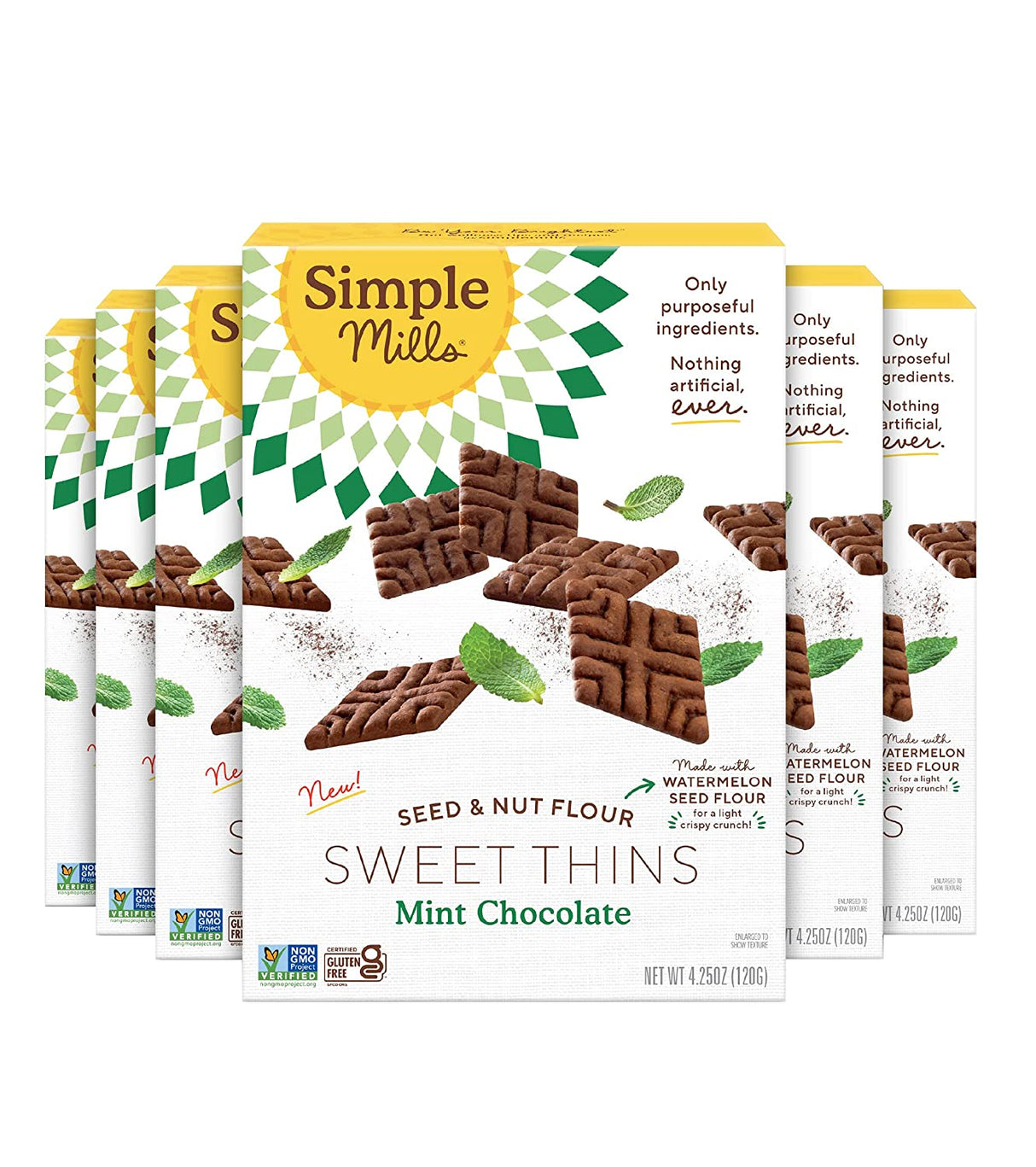 Simple Mills Sweet Thins Chocolate Mint, 4.25 Oz (Pack of 6) - Cozy Farm