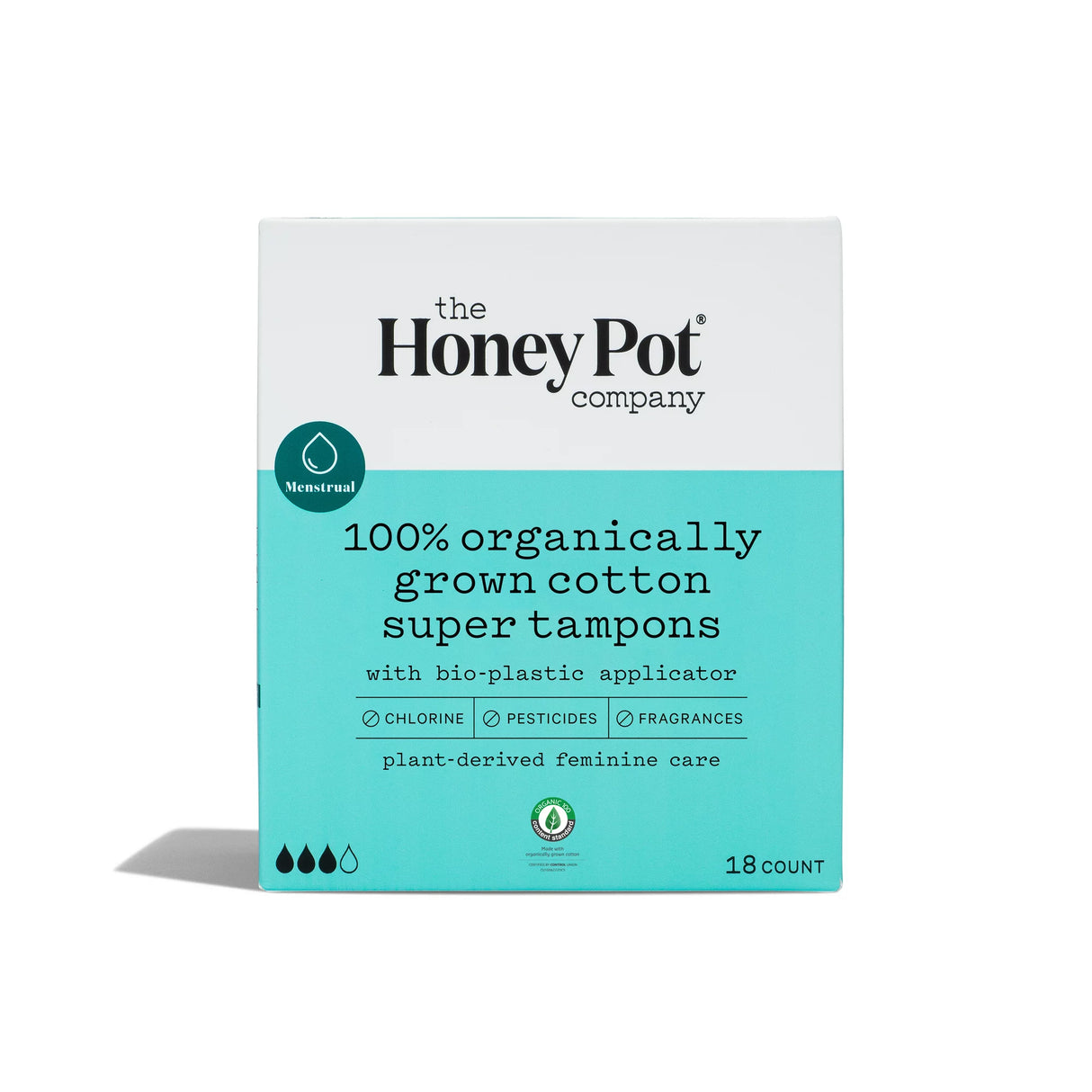 The Honey Pot Applicator Super Unscented Tampon Pads (Pack of 18) - Cozy Farm