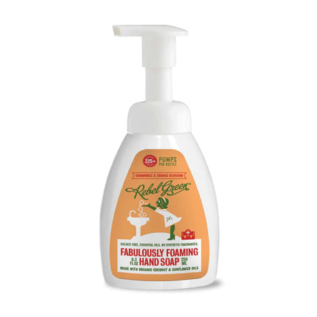 Rebel Green Foam Soap - Chamomile Orange Scent - 8.3 fl.oz Per Bottle (Case of 6) - Cozy Farm 