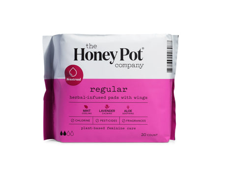The Honey Pot | Organic Cotton Menstrual Pads | Regular Absorbency | 20 Count - Cozy Farm 