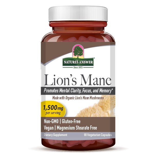 Nature's Answer Lion's Mane Mushroom Supplement, 90 Vegetarian Capsules - Cozy Farm
