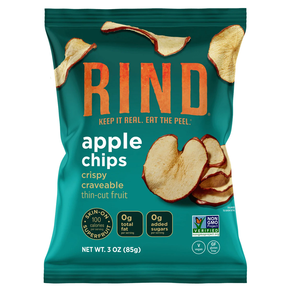 Rind Fruit Chips Apple, 3 Oz (Pack of 12) - Cozy Farm