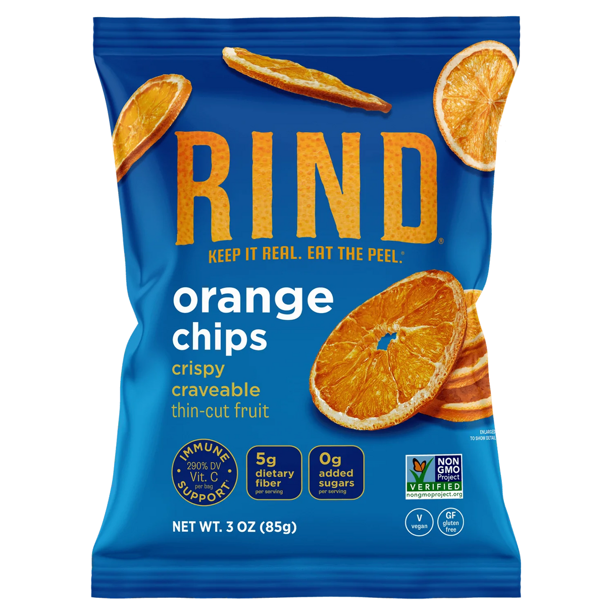 Rind Snacks Fruit Chips Orange (12-Pack of 3 Oz Bags) - Cozy Farm