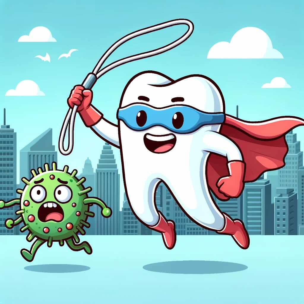 dental floss combating bacteria