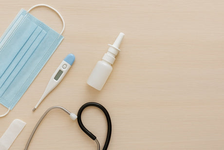 Professional medical supplies including mobility aids, diagnostic devices, and home care products displayed for home health and wellness