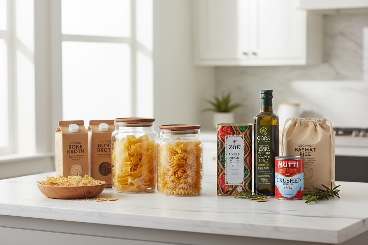 Pantry Essentials: Organic Staples, Pasta, Rice, Beans & Olive Oil