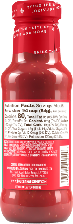 Louisiana Fish Fry Cocktail Sauce, Case of 6, 12 Oz Bottles