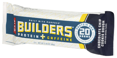 Clif Bar - Bldr Bar Protein Caffeine Chocolate Chip, 2.4 oz (Pack of 12) - Gluten-Free Energy