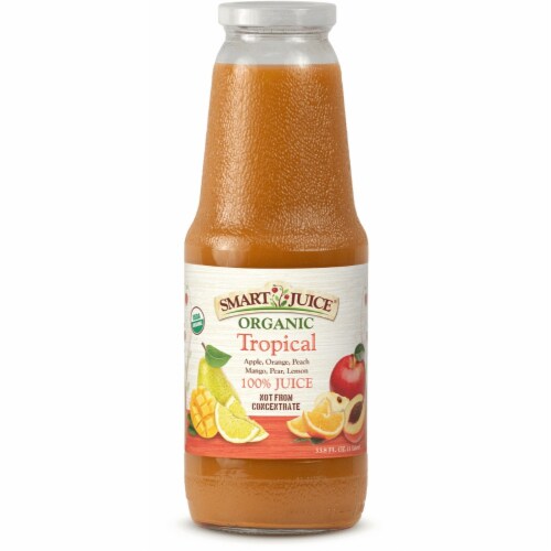 Smart Juice - 100% Organic Tropical Juice, 33.8 fl oz (Case of 6) - Gluten-Free Kosher