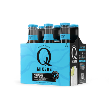 Q Drinks - Club Soda, 6/6.7 fl oz (Pack of 4) - Premium Mixer Water