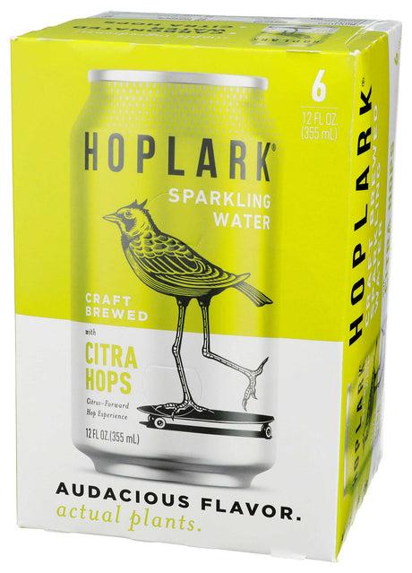 Hoplark Hoptea - Sparkling Water with Citra Hops, 6/12 fl oz (Pack of 4) - Gluten-Free Beverage
