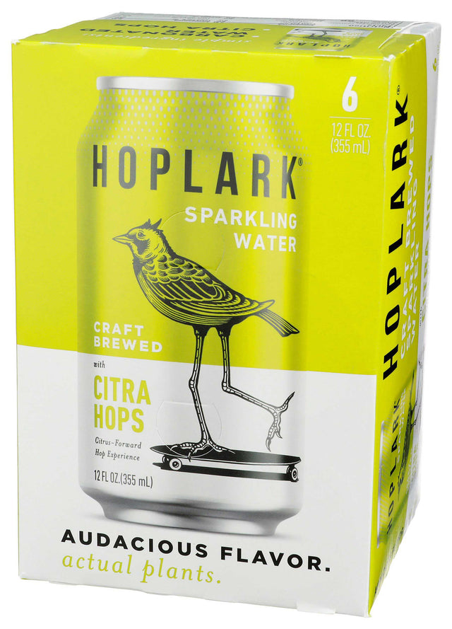 Hoplark Hoptea - Sparkling Water with Citra Hops, 6/12 fl oz (Pack of 4) - Gluten-Free Beverage