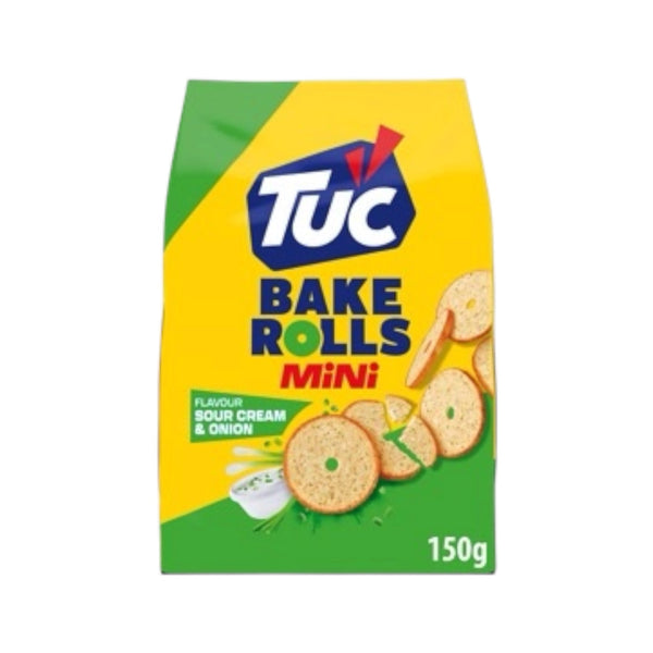 Saiwa Tuc Bake Rolls Sour Cream & Onion, 150g