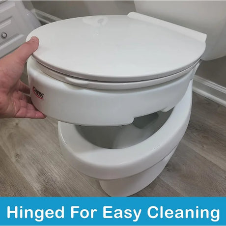 Carex Elongated Raised Toilet Seat - Elevated Riser for Standard & Elongated Toilets - 300 lb Capacity
