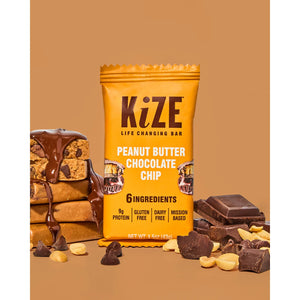 Kize Concepts Energy Bar, Raw Peanut Butter Chocolate Chip, 1.5 Oz., Case of 10