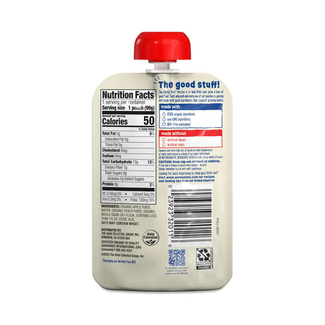 Back label of a food product with nutrition facts and ingredients on a white background