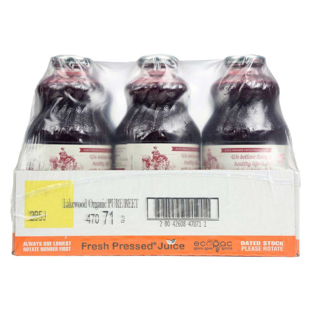 Lakewood Organic Beet Juice, 32 fl oz, Pack of 6, Pure & Nutrient-Rich