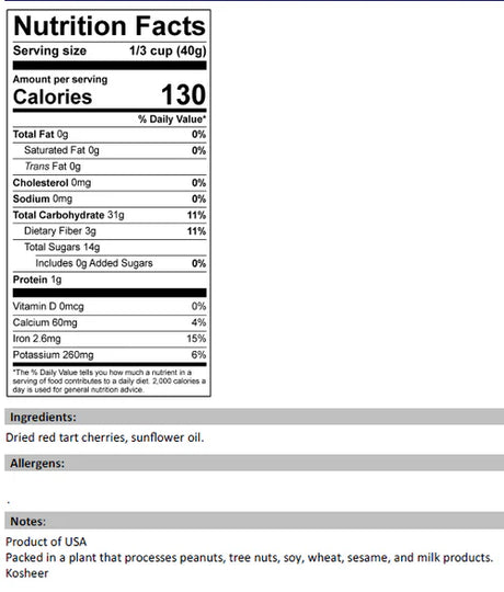 Woodstock Farms Sweet Tart Cherries, 8 oz (Case of 12)
