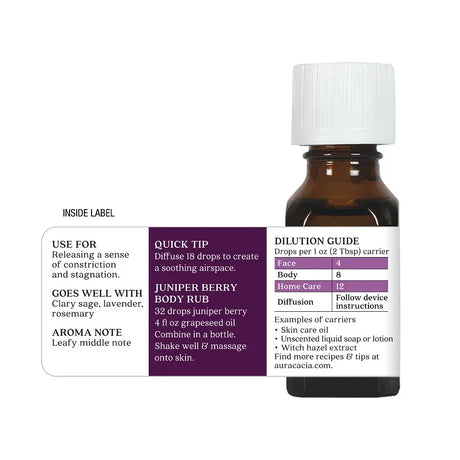 Aura Cacia Organic Juniper Berry Essential Oil, 0.5 fl oz