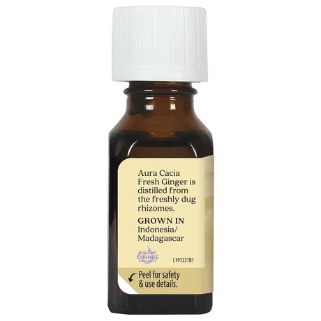 Aura Cacia Fresh Ginger Essential Oil, 0.5 Fl Oz, Pure & Energizing Aromatherapy
