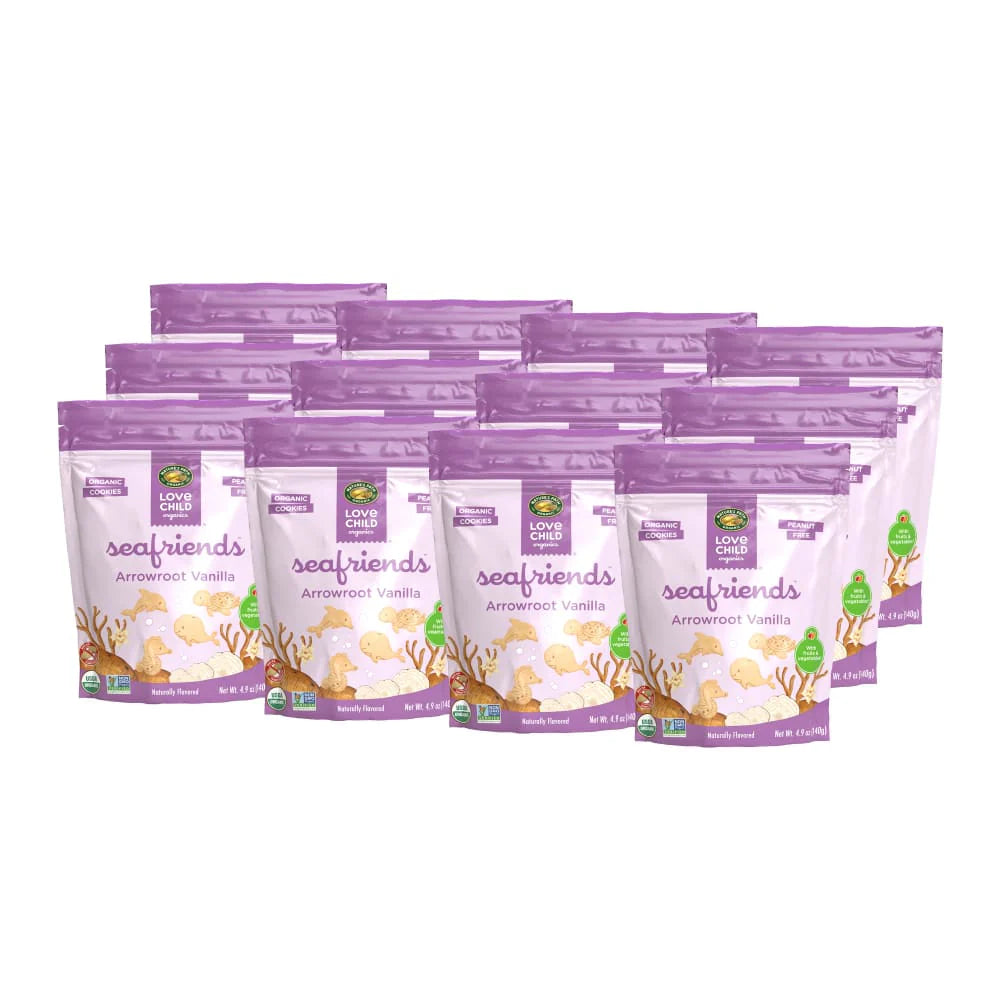 Love Child Organics - Arrowroot Vanilla Cookies, 4.9 oz (Pack of 12) - Organic Dairy-Free Kosher