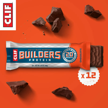 Clif Builder's Protein Bar, Chocolate Chip, 2.4 oz, Pack of 12