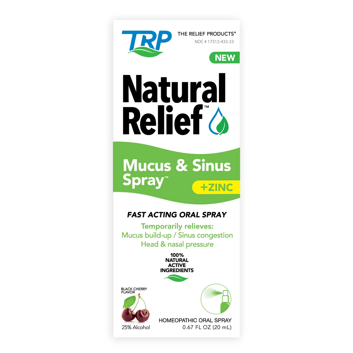 Trp Company - Mucus/Sinus Relief Spray, 0.67 fl oz - Nasal Congestion Relief