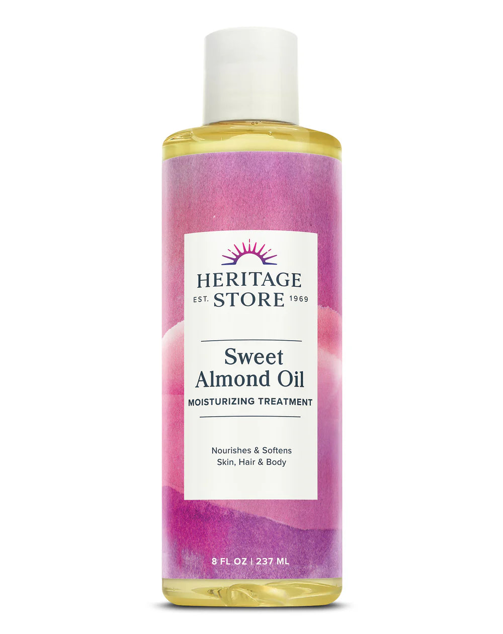 Heritage Products Sweet Almond Oil for Silky-Soft Skin and Healthy Hair - 8 Fl Oz