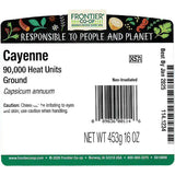 Frontier Herb Organic Cayenne Ground Chili Pepper, 90,000 HU, 1 lb