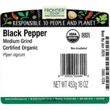 Frontier Co-Op - Black Pepper, Medium Grind, 30 Mesh Dustless, 1 Lb