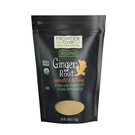 Frontier Natural Products Coop - Organic Ground Ginger Root, 4.09 oz (Pack of 12) - Kosher, GMO-Free