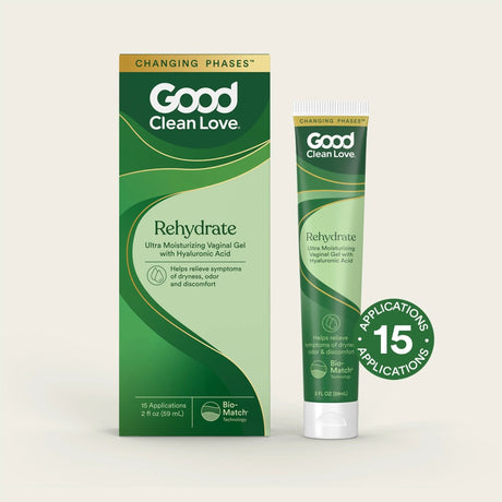 Good Clean Love Rehydrate product packaging on a white background