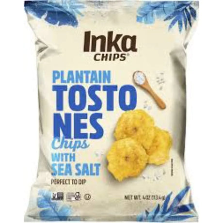 Inka Chips Plantain Tostones Sea Salt, 4 oz (Pack of 12) - Gluten-Free Snack