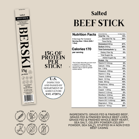 BERSKI 1.9oz Ancestral Beef Stick - BUNDLE