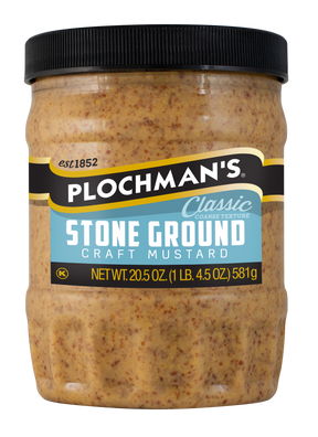 Plochman's Stoneground Mustard, 20.5 fl oz (Case of 12) - Tangy Flavor