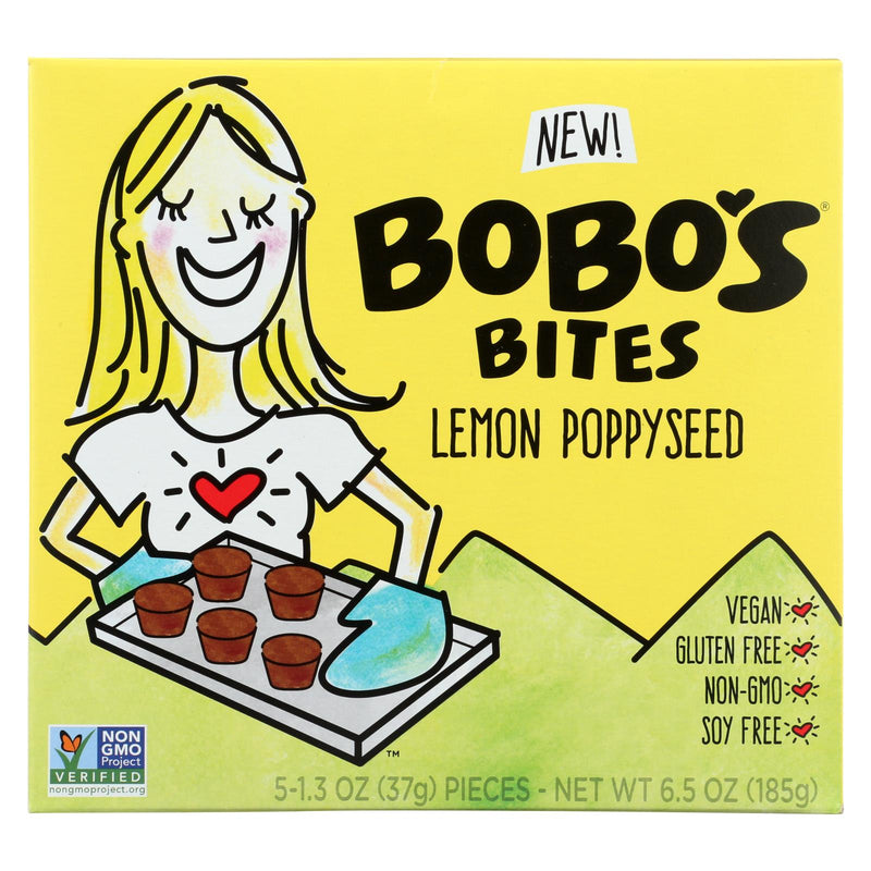 Bobo's Oat Bars - Oat Bites Lemon Poppyseed - 6 Pack, 5/1.3 Oz Each - Cozy Farm 