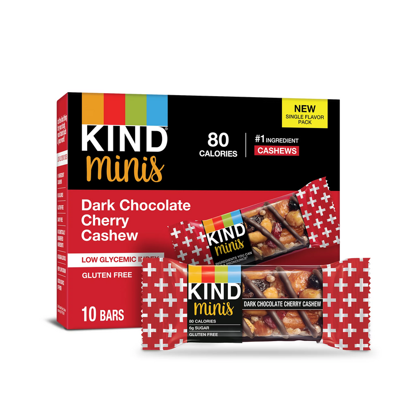 Kind Bar Mini Dark Chocolate Cherry Cluster - Case of 8 - 0.7 oz - Cozy Farm 