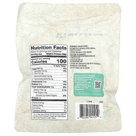 Back of a food package with nutrition facts label on a white background