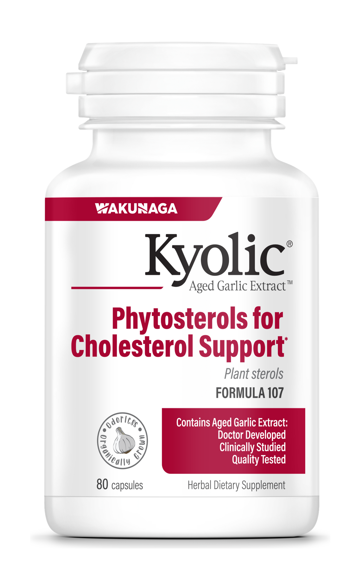 Kyolic 植物甾醇配方 107 陈蒜提取物 - 80 粒胶囊