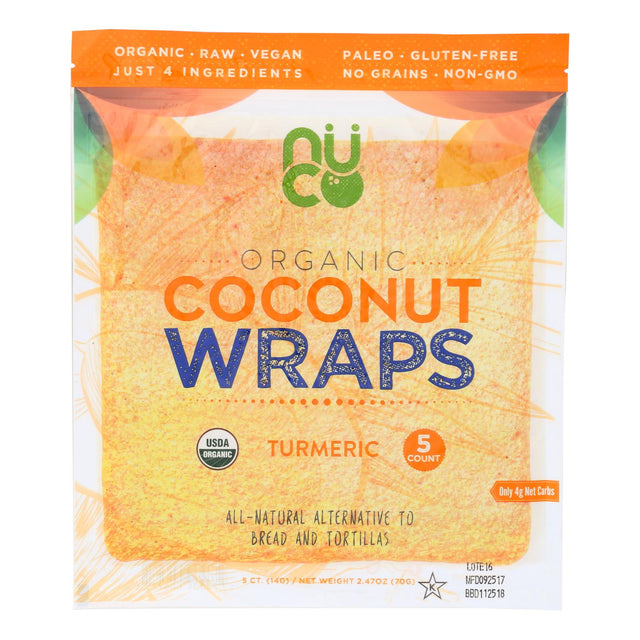 Nuco Organic Turmeric Coconut Wraps - 12 Pack, 2.47 Oz Each - Cozy Farm 