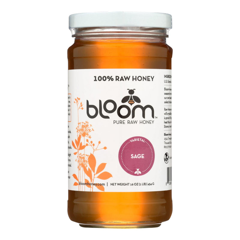 Bloom Honey - 16 Oz. Sage Honey - Case of 6 - Cozy Farm 