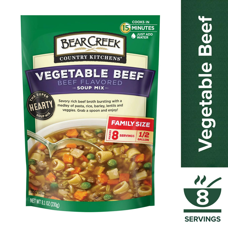 Bear Creek Vegetable Beef Soup Mix, 8.1 oz (Case of 6) - Cozy Farm 